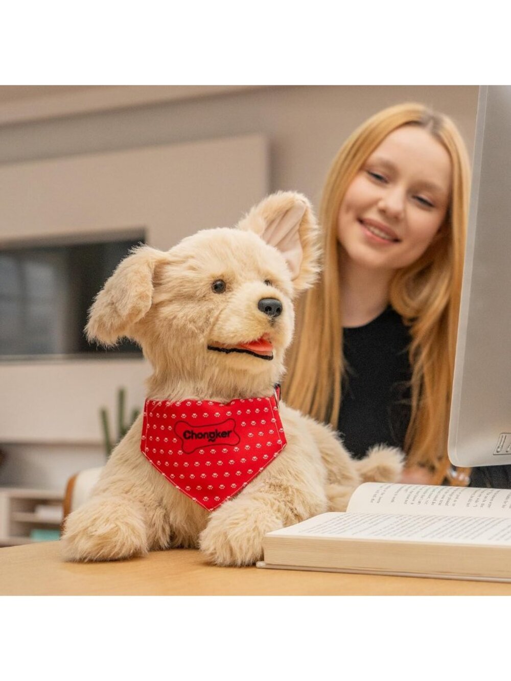 Realistic Companion Robot Dog Plush Toy for Seniors - Soft, Interactive
